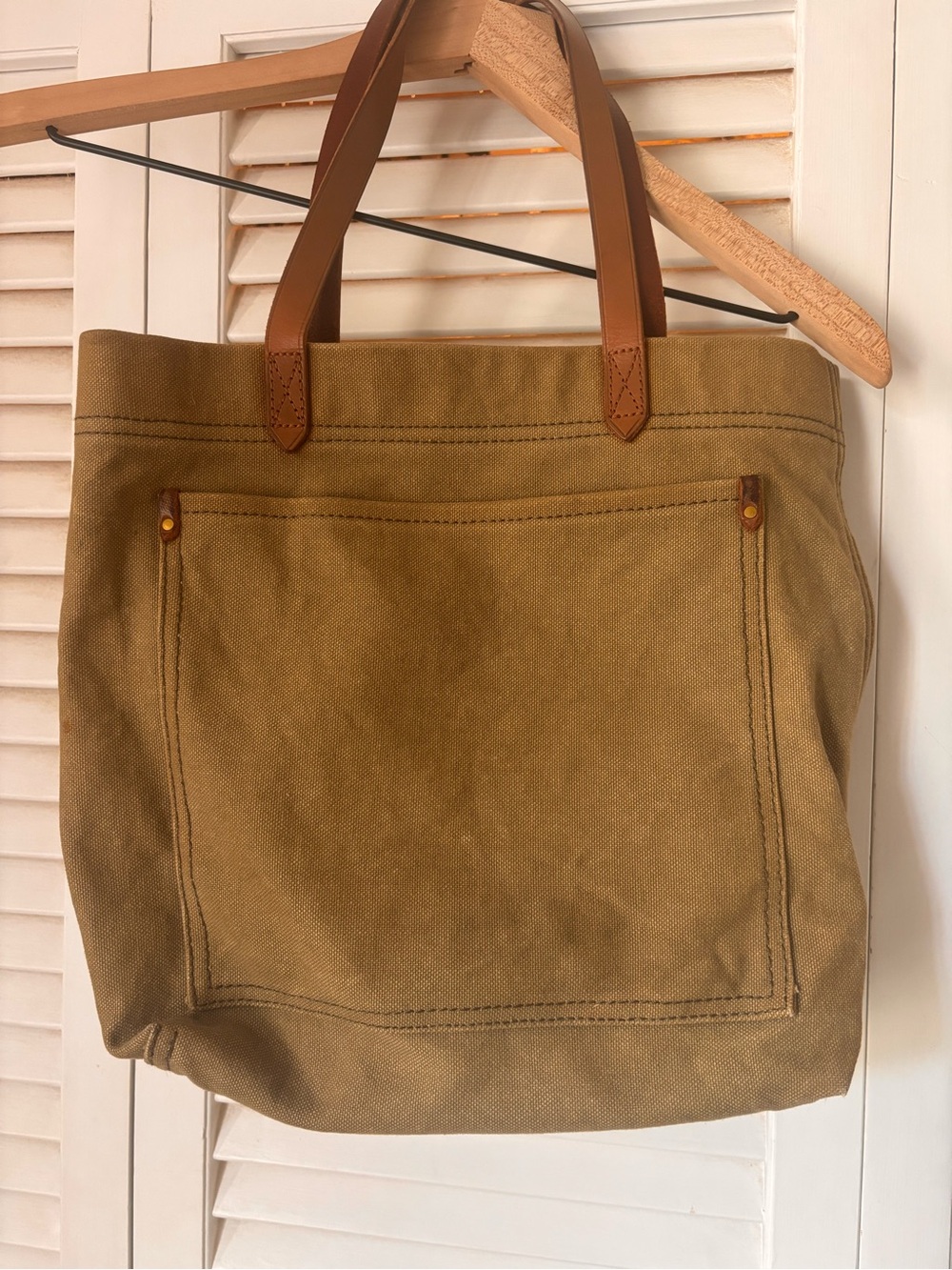 Madewell Army Green Canvas Tote
